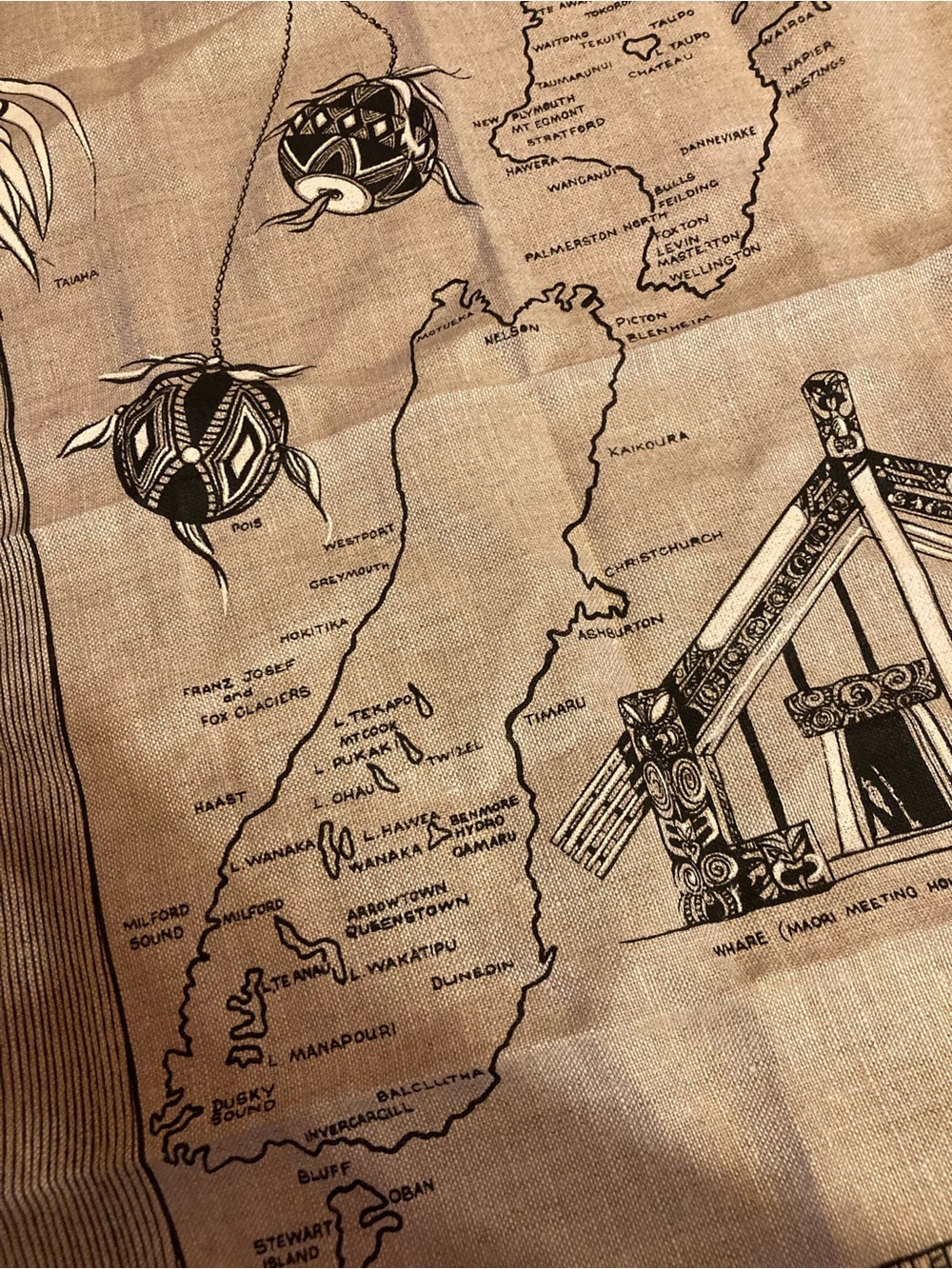 New Zealand Linen Tea Towel — Natural with Black Print - Picture 9 of 10